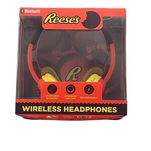 Reese's wireless headphones Kids Orange Yellow Limited Edition Bluetooth New OS